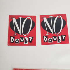 Lot of 2 Vtg No Doubt Stickers 4 1/2 x4 1/2 Fan Club Red Square Gwen Stefani