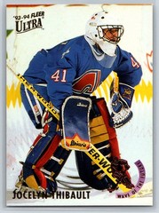 1993-94 Fleer Ultra Jocelyn Thibault Rookie Wave of the Future Insert RC #18