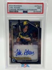 2024 Bowman Luke Adams Chrome Prospect Autograph PSA 9 A130