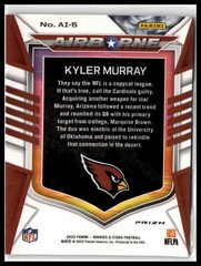 2022 Panini Rookies & Stars #AI-5 Kyler Murray Airborne Red Plaid