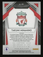 2020-21 Panini Prizm #251 Takumi Minamino EPL Prizms Red Pulsar – Liverpool