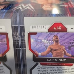 Panini Prizm WWE 2022 LA Knight #142 Purple /149 & Blue /199 2 Card Lot
