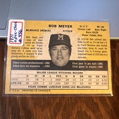 Bob Meyer 1971 O-Pee-Chee #456 Milwaukee Brewers VG-EX Range Vintage