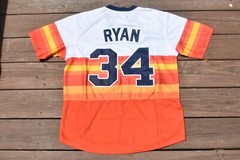 New! Nolan Ryan Houston Astros Orange Rainbow Baseball Jersey Adult Men&rsquo;s XL