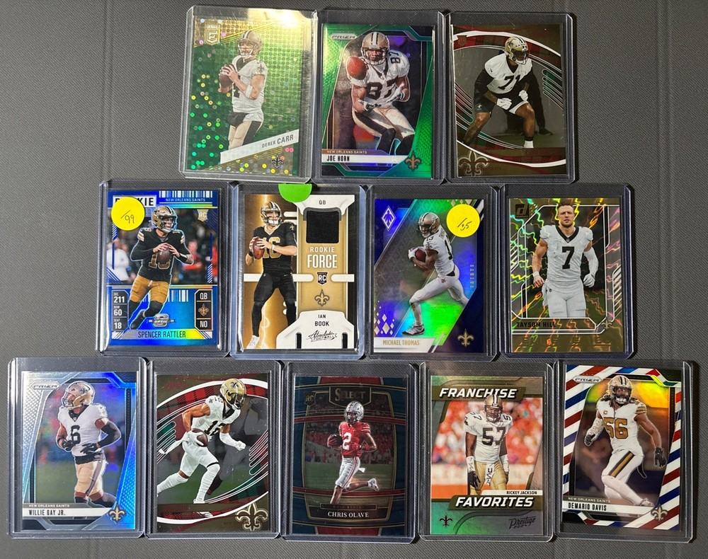New Orleans Saints Football Lot (12 Cards) – Numbered /35, /99 and Patch (AC26)