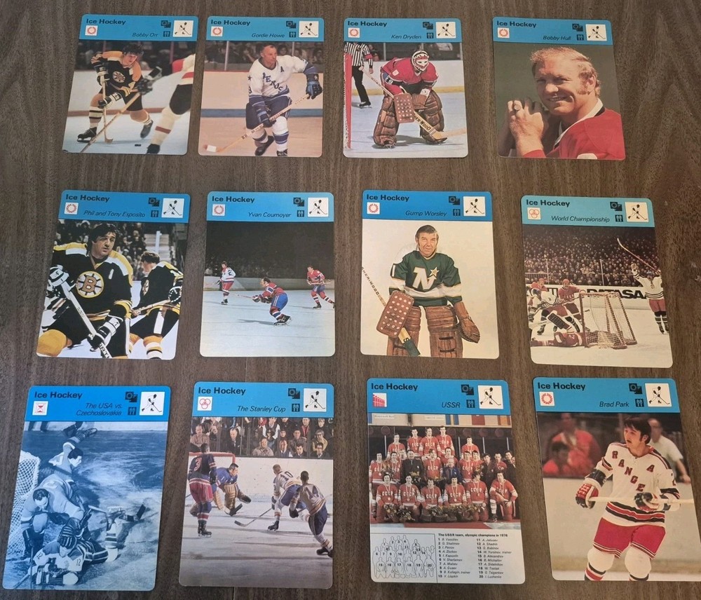1977 Sportscaster Hockey LOT OF 12 BOBBY ORR, Ken DRYDEN, GORDIE HOWE BOBBY HULL