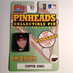 MLB Players Choice Chipper Jones Pinheads Collectible Pin 1999 Edition.