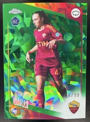 2025 TOPPS CHROME UEFA WOMEN&rsquo;S SAPPHIRE GIULIA GALLI GREEN /99 #40 RC ROMA
