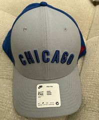 Nike Dri-FIT Chicago Cubs Flex Fit Cap Gray Blue MLB Baseball Men L/XL