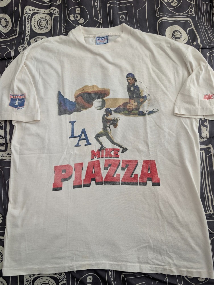 RARE Vintage Single Stitch All Sport Mike Piazza Dodgers Shirt mens size XL
