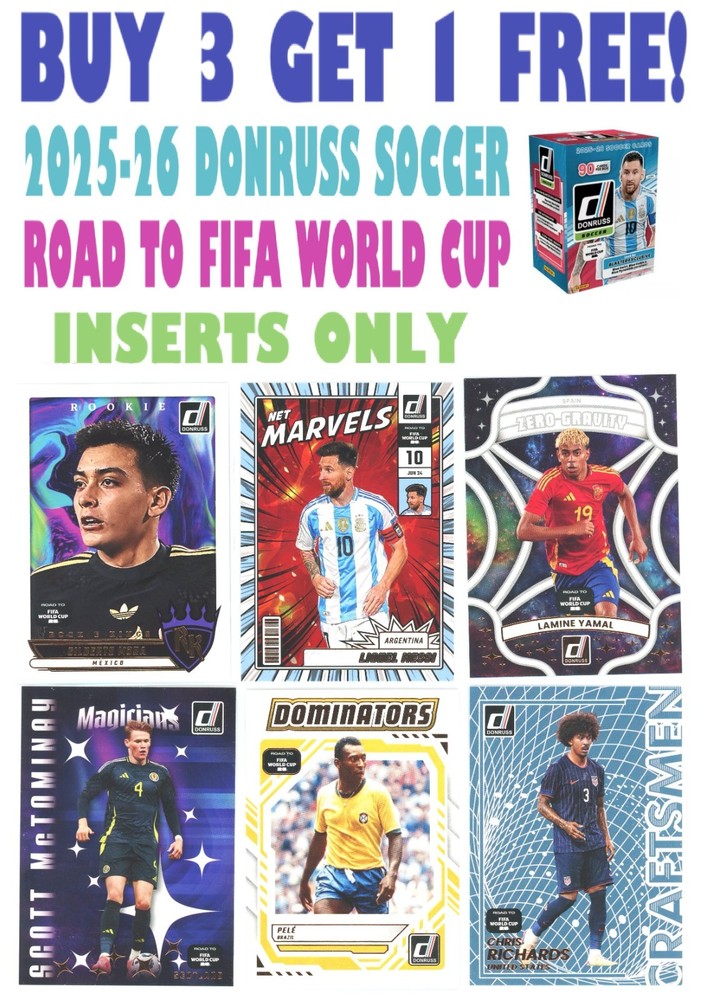 2025-26 Donruss Soccer Road to FIFA World Cup INSERTS (BUY 3 GET 1) You Pick