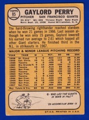GAYLORD PERRY giants 1968 TOPPS #85 GOOD (W/INK MARKING)