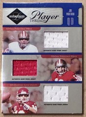 Joe Montana 2005 Leaf Limited Player Threads Triple GW Jersey Patches # 37/50