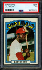 1972 Topps #200 Lou Brock PSA 7 NM