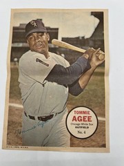 1967 Topps Pin Up Poster Tommie Agee Chicago White Sox #4