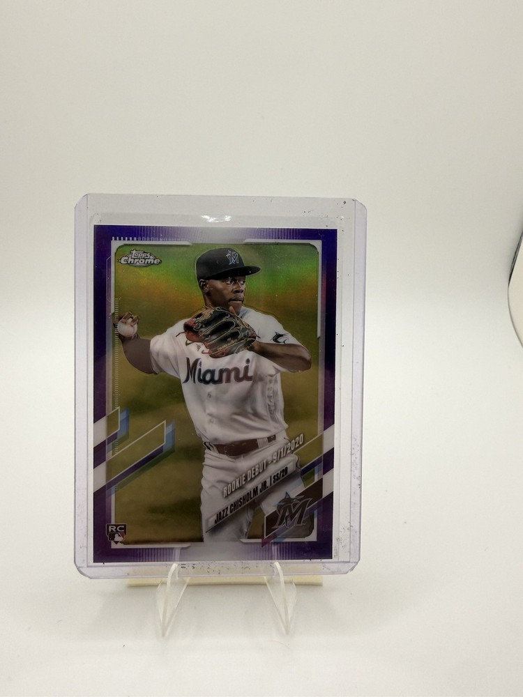 2021 Topps Chrome Update Purple Refractor USC52 Jazz Chisholm Jr. RC Rookie