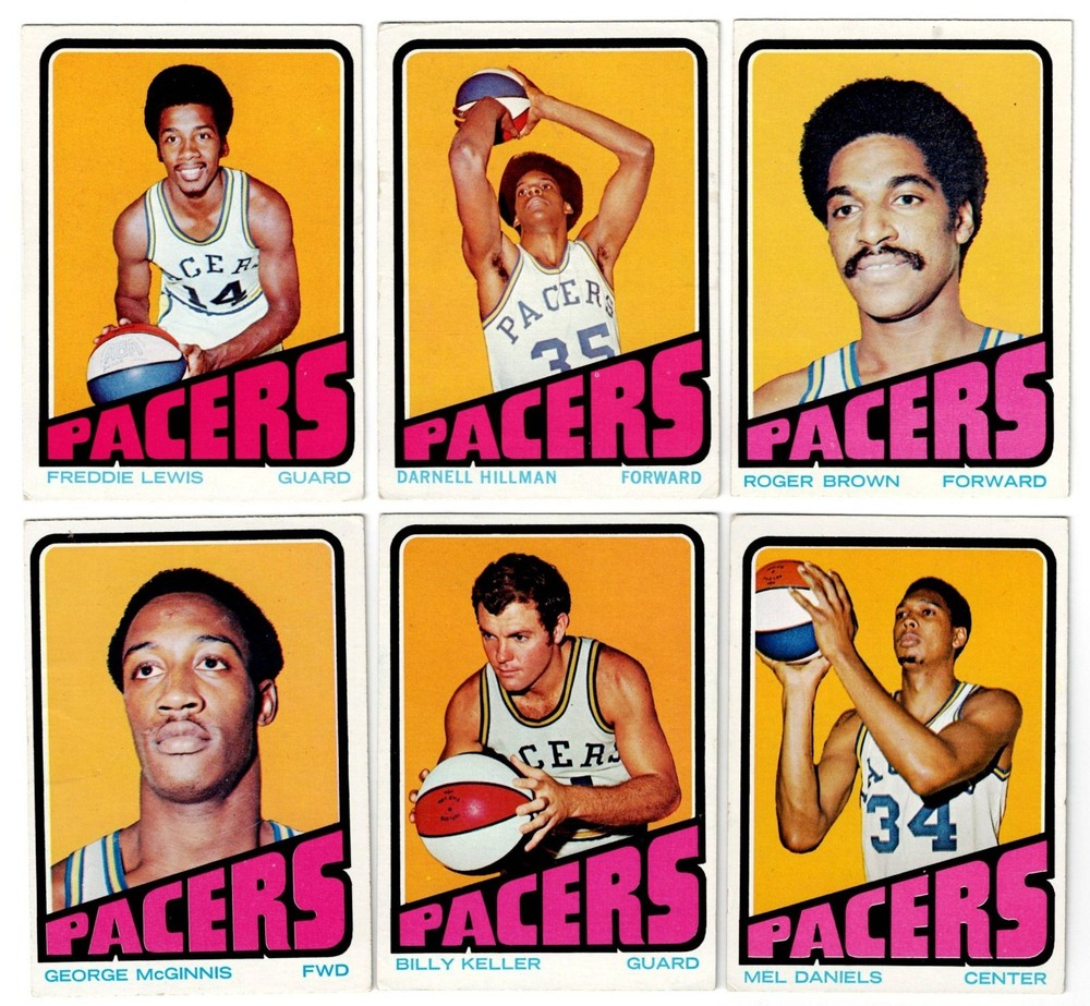 1972-73 Topps INDIANA PACERS 6 card team set GEORGE McGINNIS Rookie RC gd to vg