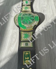 420 Weed Stoner World Wrestling Championship Belt 2mm Brass Original Leather