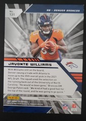 2021 Panini XR – Rookies Javonte Williams #131 Auto 1/7 (RC)