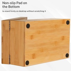 Bamboo Index Card Holder with Dividers