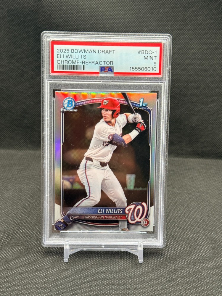 Eli Willits 2025 Bowman Draft Chrome Refractor 1st Bowman PSA 9