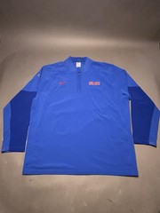 SMU Mustangs Team Issued On Field Nike Blue 1/4 Zip Pullover Men&rsquo;s Size 2XL ACC