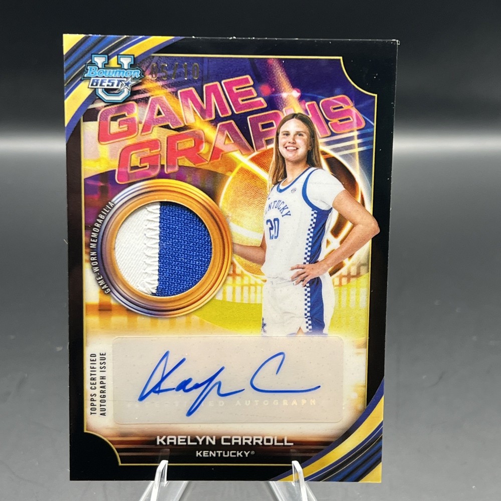 2026 Topps Bowman U Best Game Graphs Kaelyn Carroll /10 Auto Patch #GG-KC