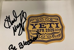 Shad Mayfield Signed Autograph NFR 2025 Yeti Card Rodeo Tie Down Roping