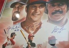 Carl Yastrzemski Jim Rice Jason Varitek Autographed Photo Boston Redsox 26x22x1