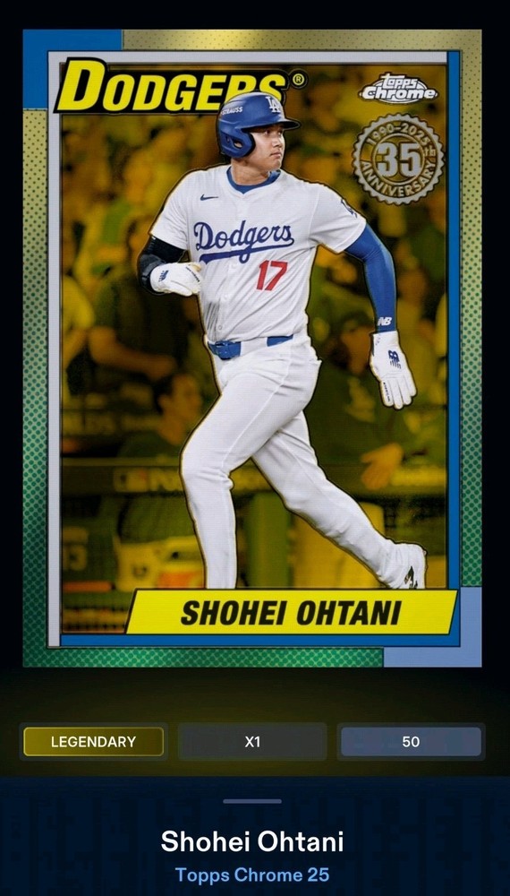 Digital Shohei Ohtani /50 Topps Chrome Series 1 Gold 1990 Digital Topps Bunt