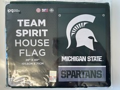 WOW! Michigan State Spartans House Flag 28&Prime; x 40&Prime; IPG Team Sports FAST FREE SHIP