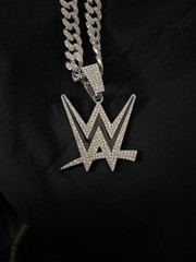 WWE Chain 20&Prime; Iced Out Pendant Necklace Wrestling Fan Fashion Jewelry