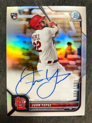 2022 Bowman Chrome Juan Yepez Rookie RC Auto Autograph Card Refractor /499 Rare