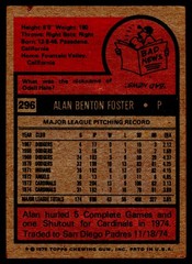 1975 Topps #296 Alan Foster – VG