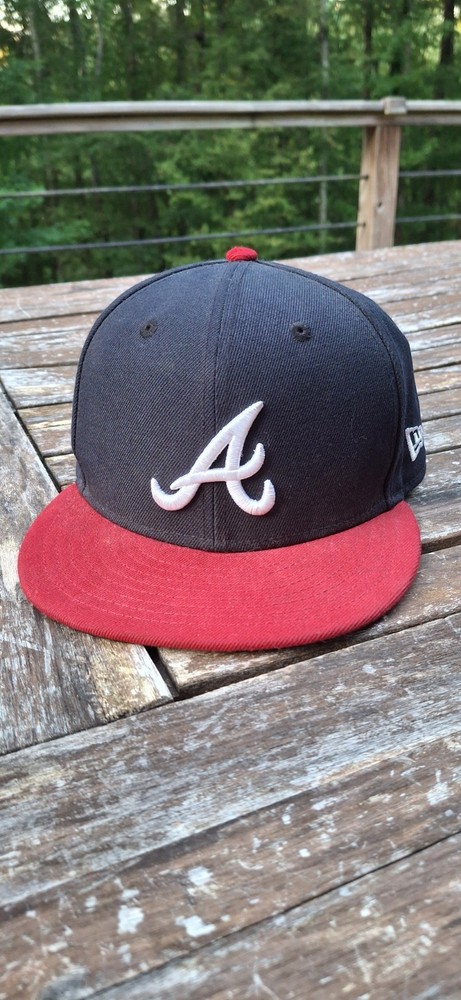 Atlanta Braves MLB Hat Cap New Era 59Fifty Size 7 Red and Navy