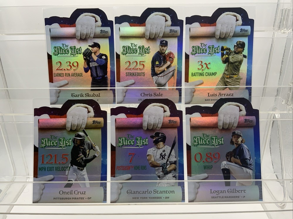 2025 Topps Holiday Baseball – 6 Card Insert Lot – The Nice List – See List