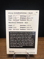 2003 NETPRO ELITE ANNA KOURNIKOVA MARTINA HINGIS #S7 ROOKIE RC STARTER PREVIEW