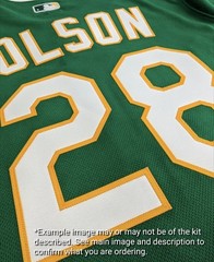 Oakland/Sacramento Athletics Gold Jersey Custom Name and Number Lettering Kit