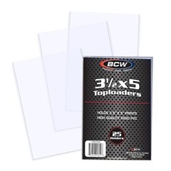 25 BCW Topload Holders For Trading / Index Card Photo 3 1/2 x 5 Clear Semi Rigid