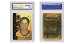 2003 TOM BRADY Laser Line NFL NEW ENGLAND PATRIOTS 23KT GOLD CARD – GEM-MINT 10
