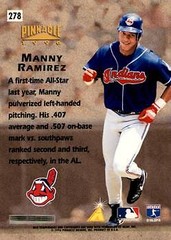 1996 Pinnacle #278 Manny Ramirez Foil