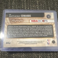 Topps 2025-26 NBA Hoops Highlights Anthony Edwards Timberwolves #270 Pixel Burst