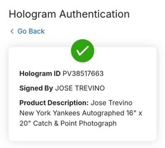 Jose Trevino New York Yankees Signed 16×20 Catch & Point Photo Fanatics Auth