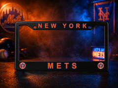 New York Mets License Plate Frame Cover – Black – EliteAuto3k – NY Mets