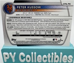 Peter Kussow 2025 Bowman Draft Chrome Auto New York Mets