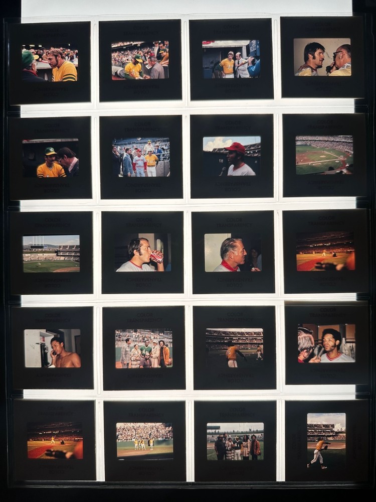 1972 World Series 30 Original Color Slides Pete Rose Rollie Fingers Oakland A’s