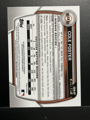 2023 Bowman Draft – Chrome Prospect Autographs Cole Foster #CDA-CF Blue…