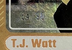 2024 Panini Donruss T.J. Watt #259 Jersey Number /90