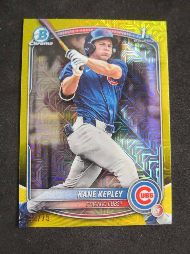 2025 Bowman Draft Chrome 1st Kane Kepley #BDC-200 Yellow Mojo Refractor /75 Cubs