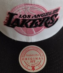 BCA LA Lakers Mitchell & Ness Snapback Kobe Bryant LeBron James Hat Adults PINK
